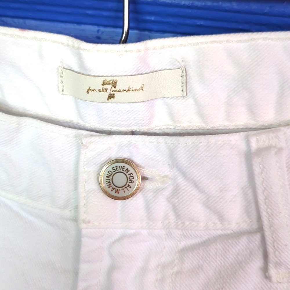 7 For All Mankind white denim jeans size 30 classic straight cut